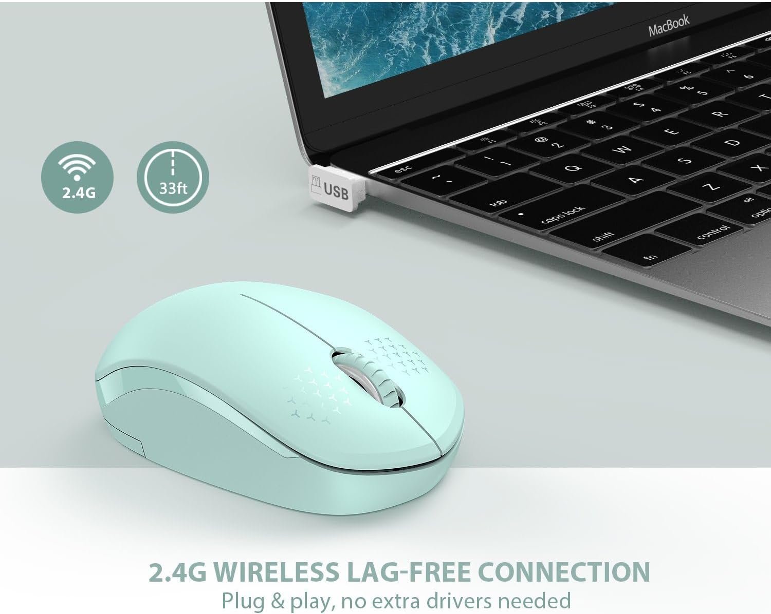 Seonda Wireless Mouse. 2.4G Noiseless Mouse with USB Receiver - Image 4