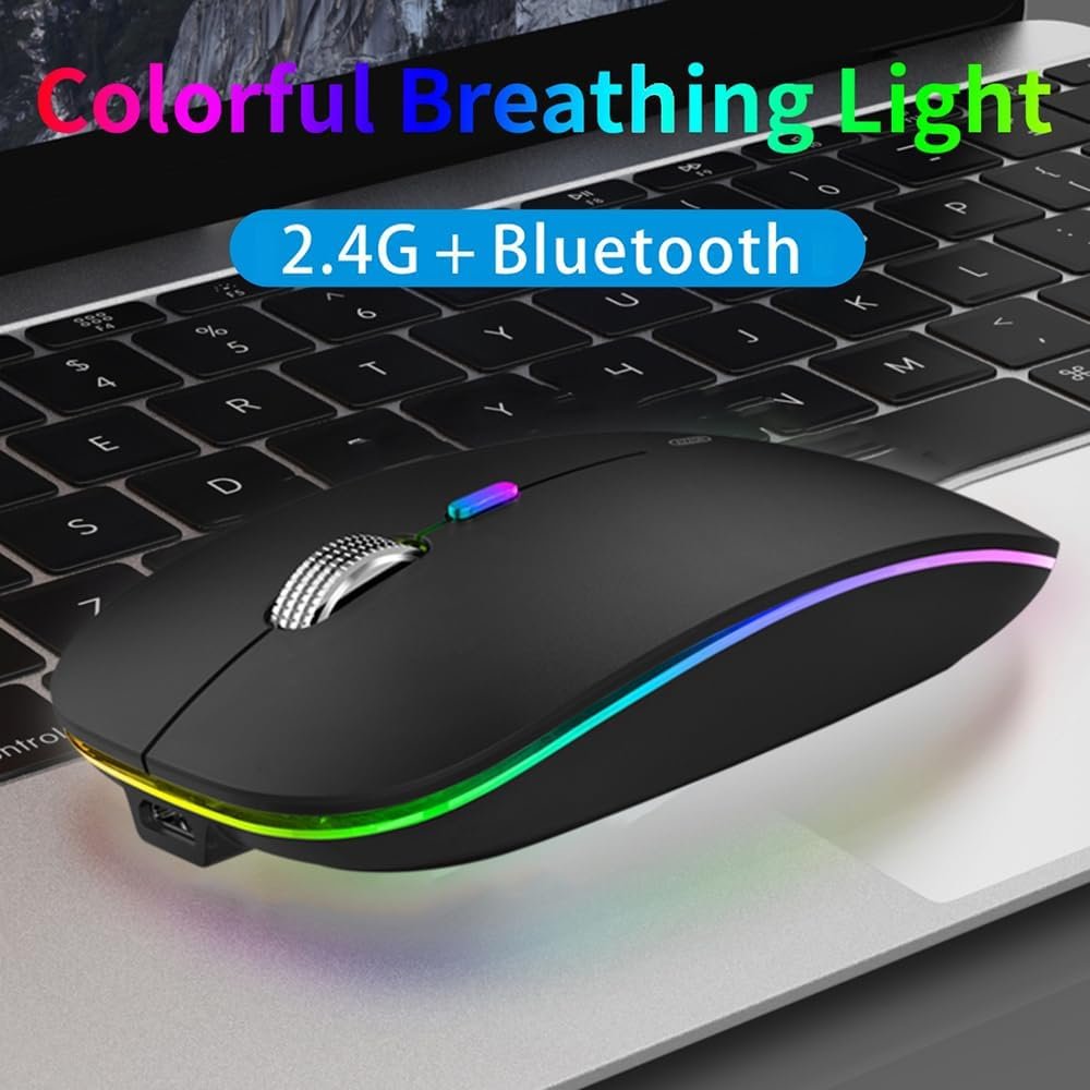 TANMOS Wireless Bluetooth Mouse with LED Slim 2.4GHz Rechargeable - Image 2