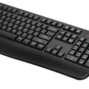 Full-Sized 2.4GHz Wireless Keyboard with Comfortable Palm Rest and Optical Wireless Mouse for Windows