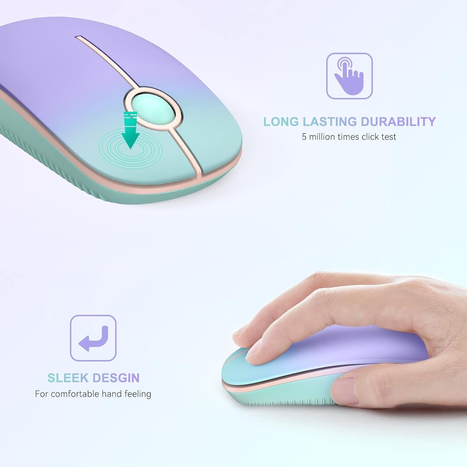 2.4G Slim Portable Computer Wireless Mouse with Nano Receiver - Image 5