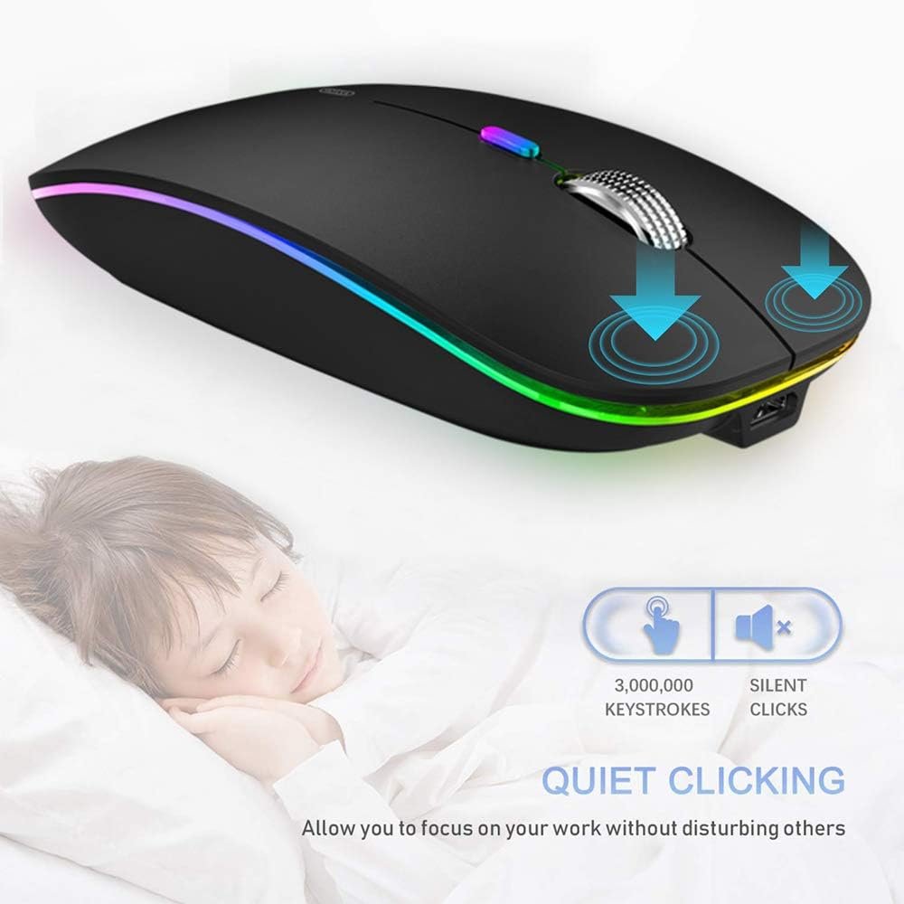 TANMOS Wireless Bluetooth Mouse with LED Slim 2.4GHz Rechargeable - Image 4