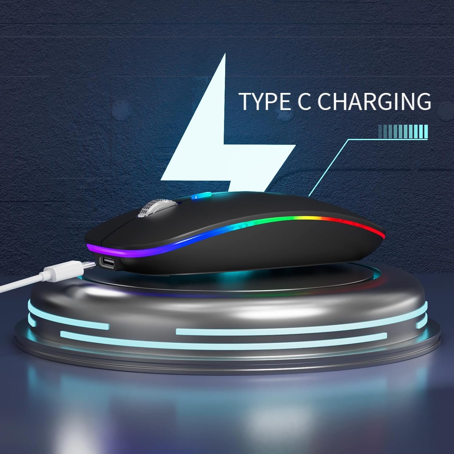 TANMOS Wireless Bluetooth Mouse with LED Slim 2.4GHz Rechargeable - Image 5