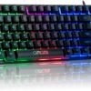 87-Key RGB Backlit Compact Gaming Keyboard - USB Wired Tenkeyless Keyboard