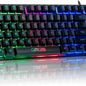 87-Key RGB Backlit Compact Gaming Keyboard - USB Wired Tenkeyless Keyboard