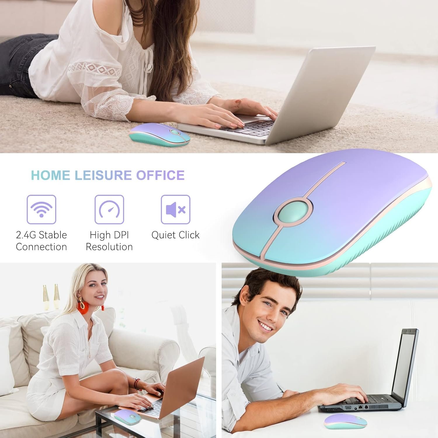 2.4G Slim Portable Computer Wireless Mouse with Nano Receiver - Image 7